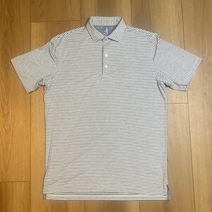 Johnnie-O Classic Navy and White Striped Polo Shirt (LIKE NEW)